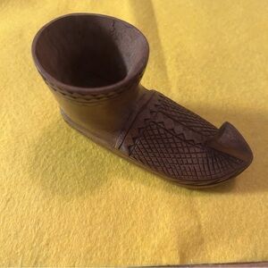 Vintage Handcrafted Wooden Shoe from Yugoslavia
